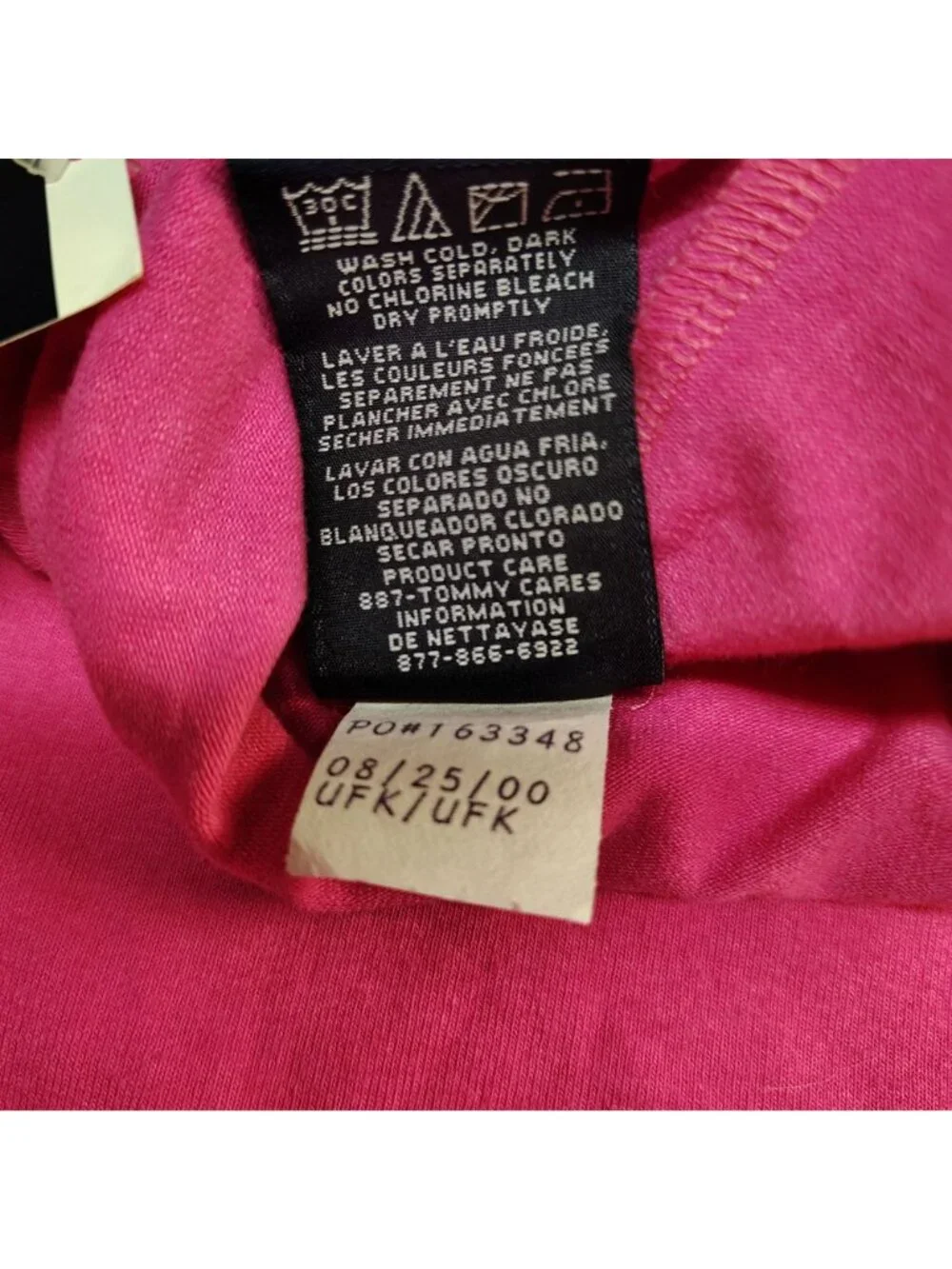 Tommy Jeans Womens XS Pink Turtleneck Top NWT 90s Long Sleeve Cotton